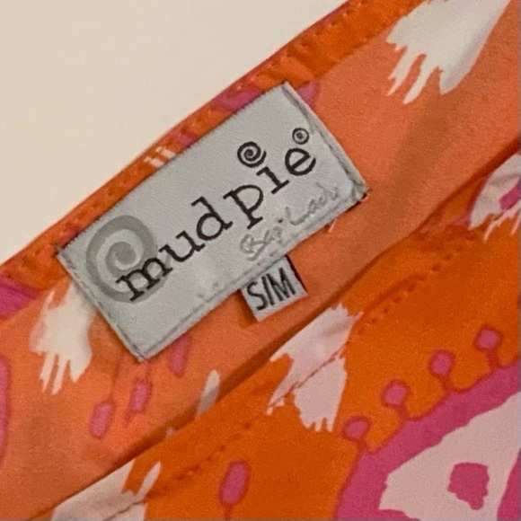 Mud Pie Vibrant Orange with Pink One-Shoulder Cover-Up - Picture 5 of 8